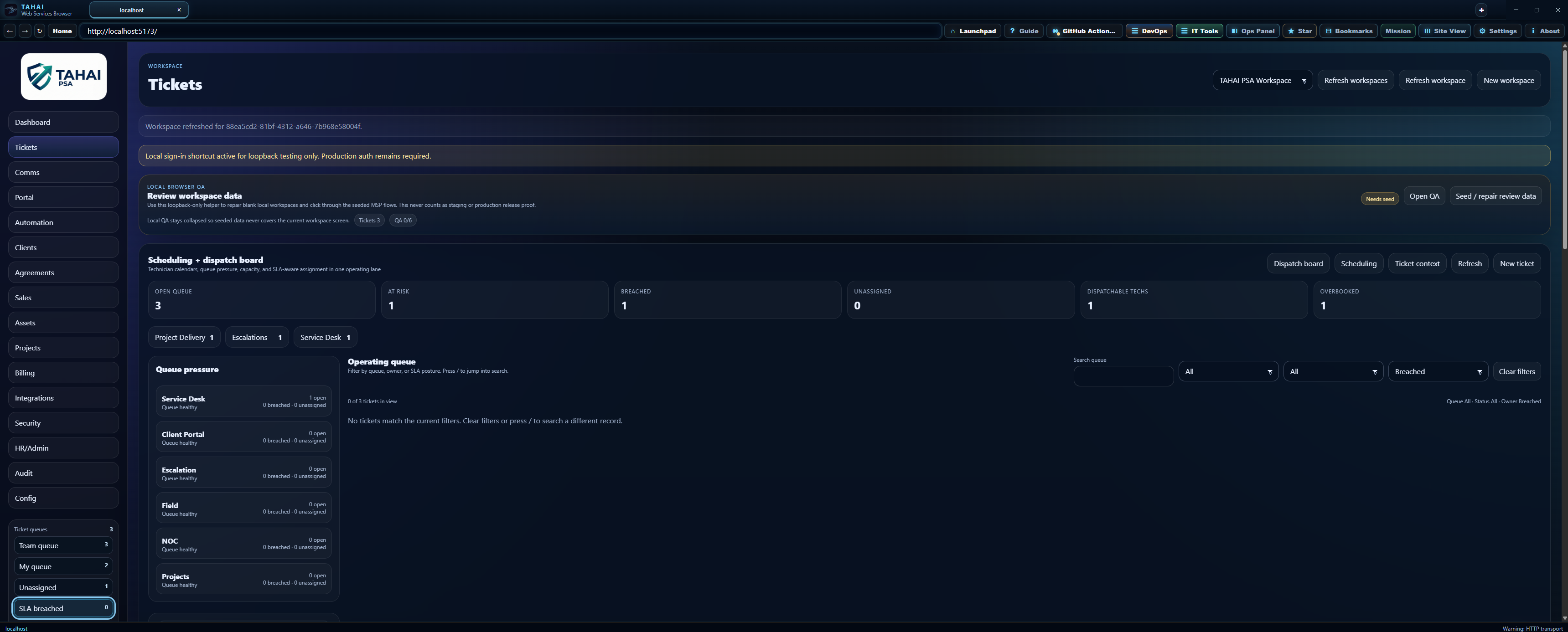 SLA breached tickets screenshot.